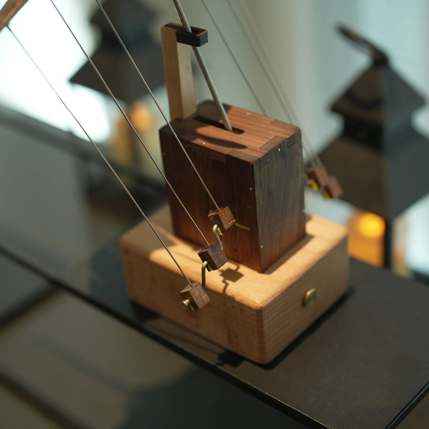 Handcrafted Wooden Electric-Powered Bionic Manta Ray Decorative Piece