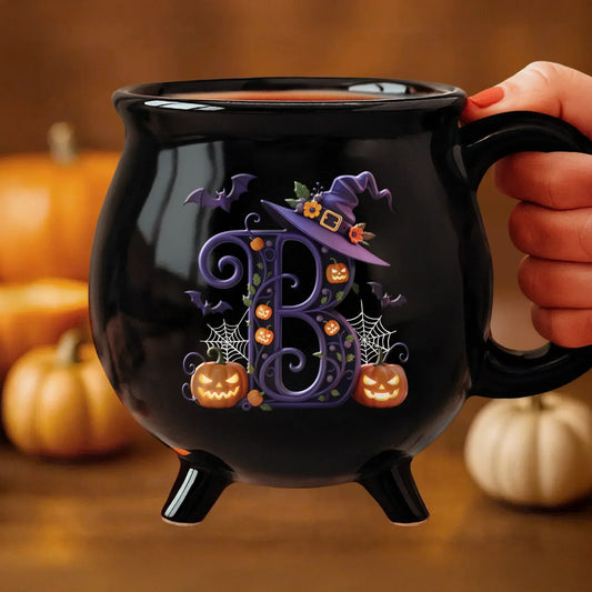 Custom 12oz Ceramic Cauldron Coffee Mug - Personalized Halloween Witchy Gifts For Besties, Sisters, BFF, Family, Yourself - Brew And Boo